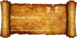 Maksay Kevin névjegykártya