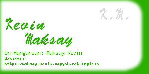 kevin maksay business card